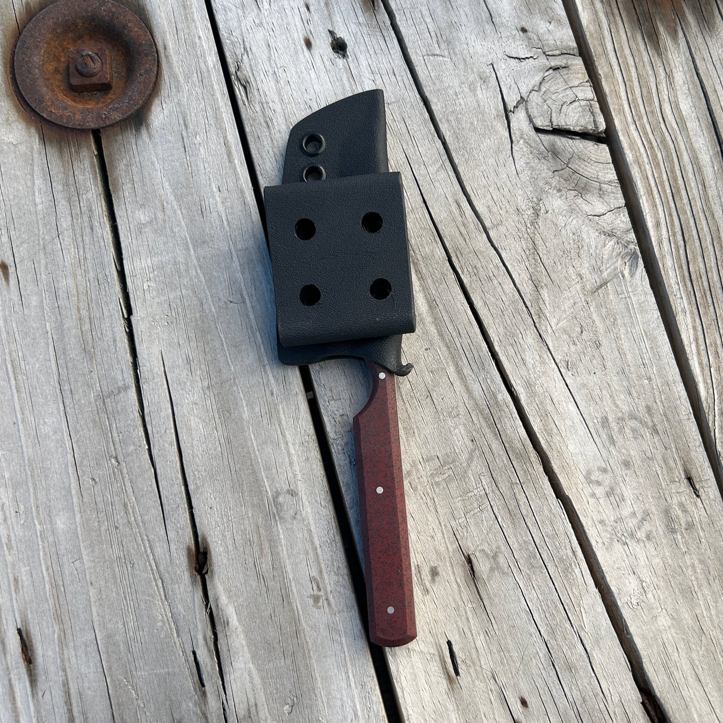 knife in kydex sheath with kydex belt clip