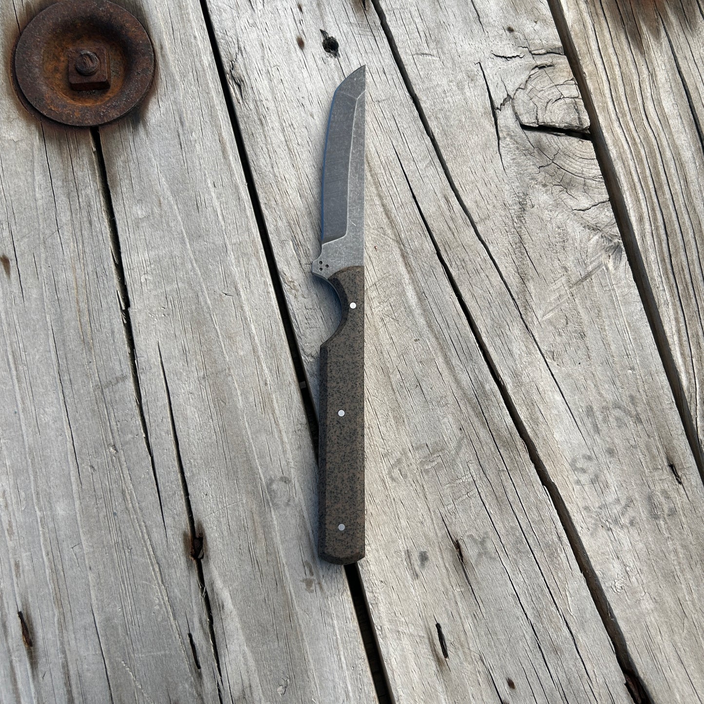 8 inch tanto knife with FDE grip-tec handle