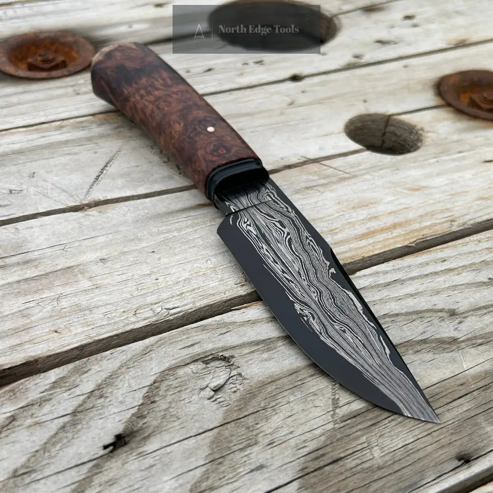 Damascus hunter knife